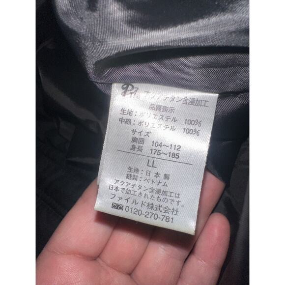 LL Phiten Raku Black Zip Hood Parka Jacket Bench Coat Titanium Contained Process - Picture 8 of 8